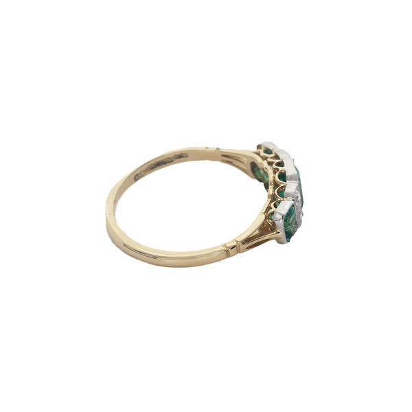 Emerald & Diamond Ring in 18ct Gold & Platinum - Heritage Collection