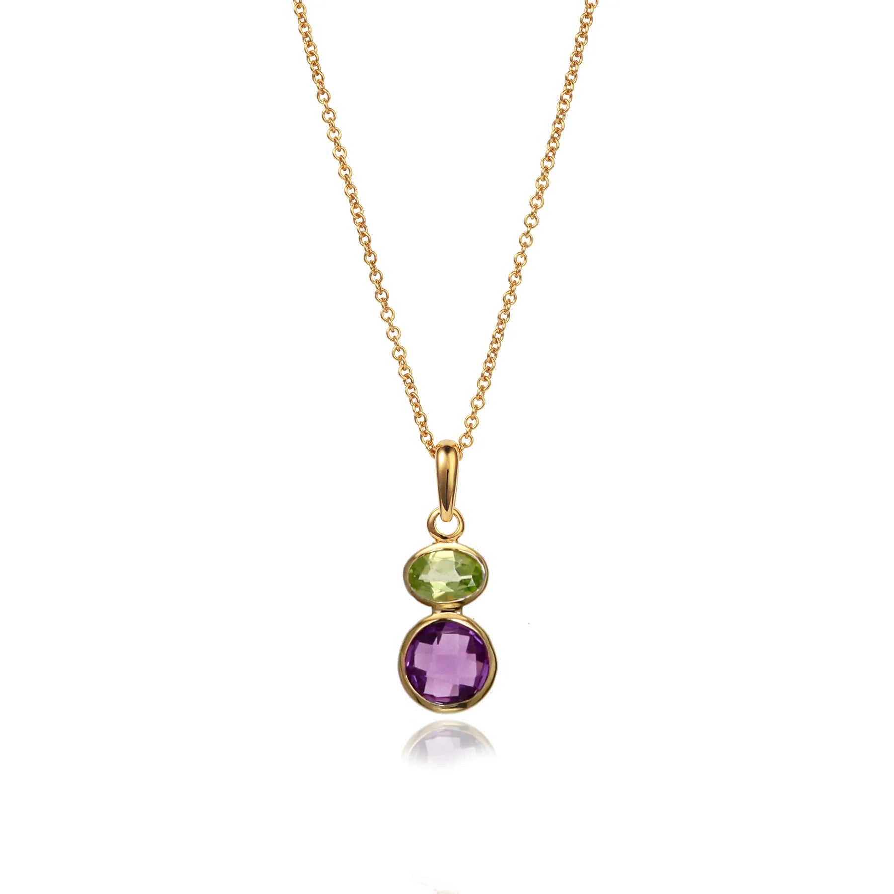 Amethyst & Peridot Gold Plated Silver Necklace by Christin Ranger