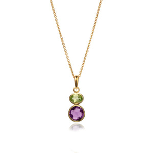 Amethyst & Peridot Gold Plated Silver Necklace by Christin Ranger