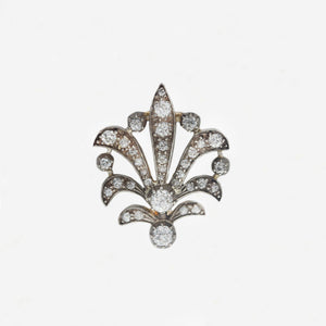 Diamond Victorian Brooch in Silver & 15ct Gold - Secondhand