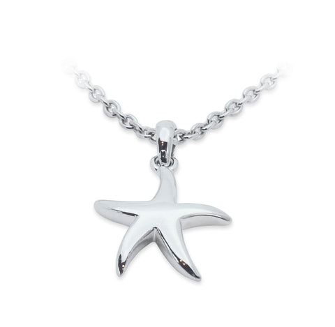 Silver Starfish 15mm Pendant & Chain