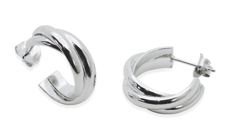 Silver Russian 14mm Hoop Earrings