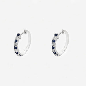 Sapphire & Diamond Hoop Earrings - Secondhand