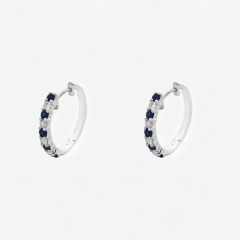 Sapphire & Diamond Hoop Earrings - Secondhand