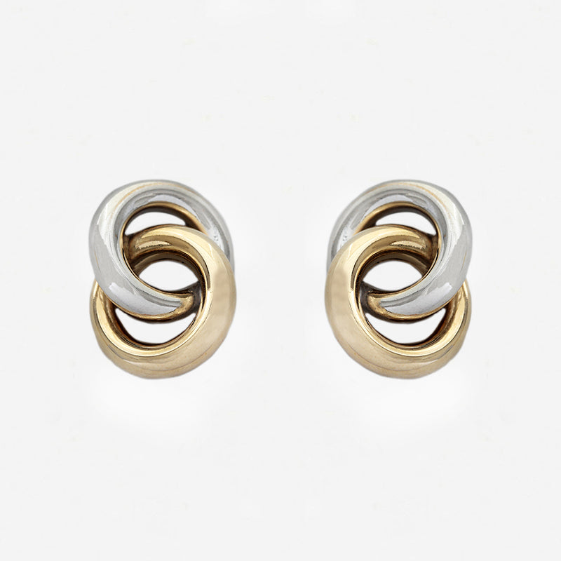 9ct White & Yellow Gold Earrings - Secondhand