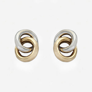 9ct White & Yellow Gold Earrings - Secondhand