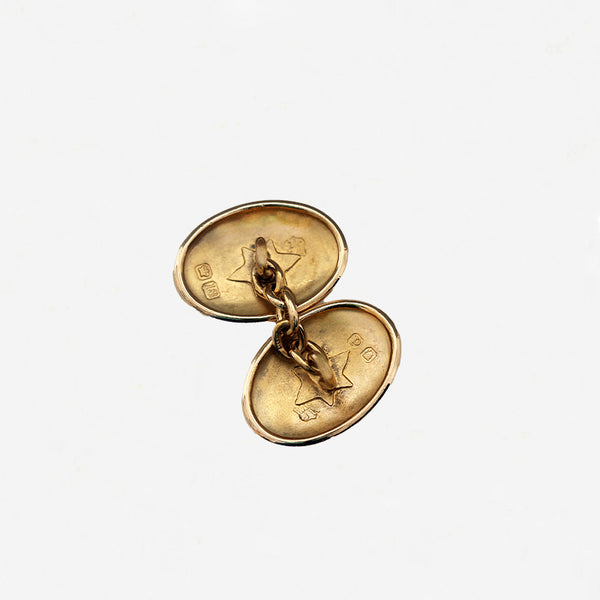 18ct Yellow Gold Victorian Oval Cufflinks - Secondhand