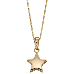 9ct Yellow Gold Star Pendant & Chain