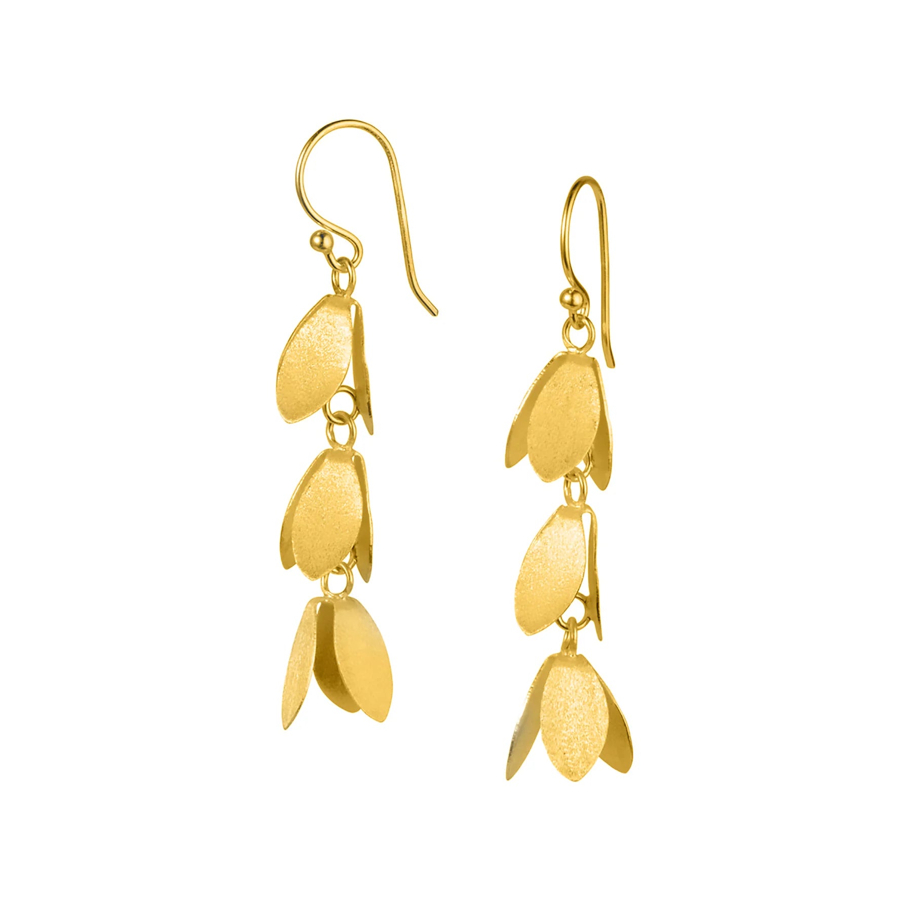 Catkin Gold Plated Silver Earrings by Christin Ranger