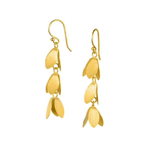 Catkin Gold Plated Silver Earrings by Christin Ranger