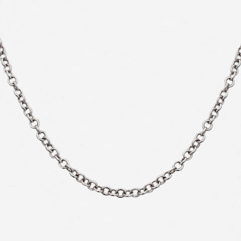 9ct White Gold Trace Link Necklace - Secondhand