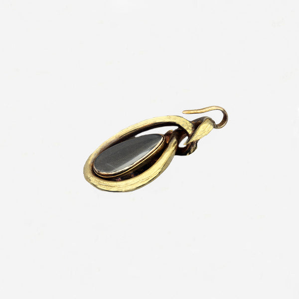 Garnet Victorian Locket Back Pendant in 9ct Gold - Secondhand