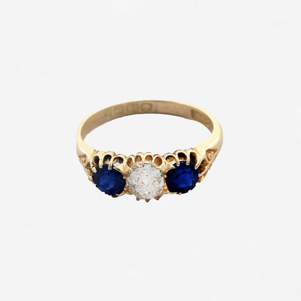 Sapphire & Diamond Edwardian Ring - Secondhand