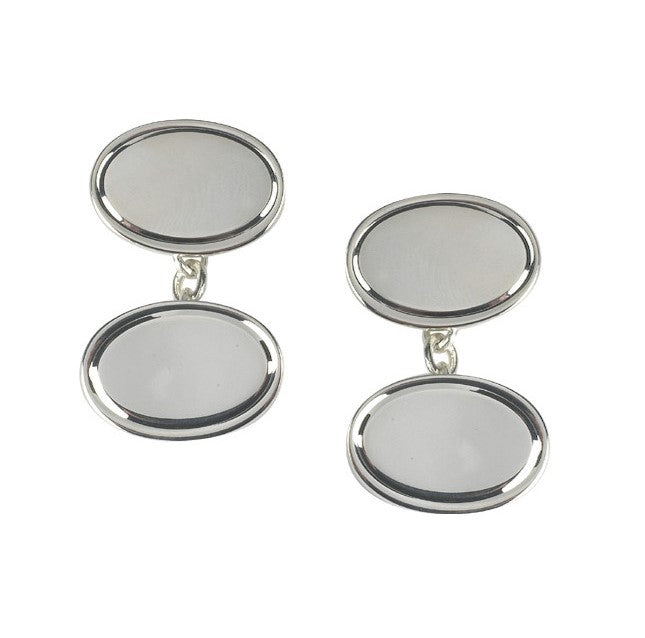 Sterling Silver Oval Cufflinks