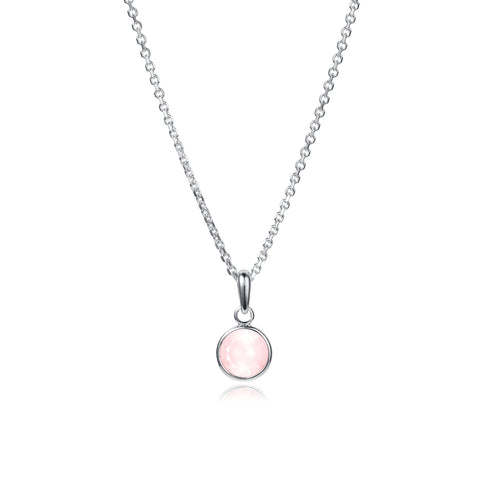 Rose Quartz & Silver Maya Pendant & Chain by Christin Ranger