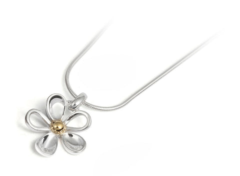 Silver Daisy Pendant & Chain