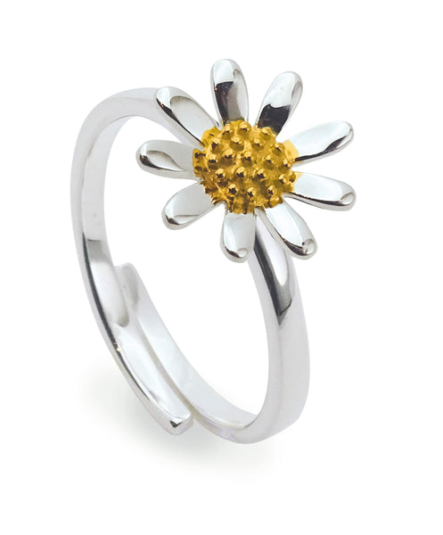 Silver Daisy 12mm Ring