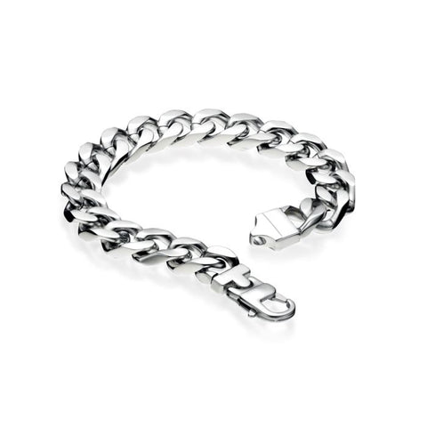 Stainless Steel Heavyweight Curb Chain Bracelet by Fred Bennett