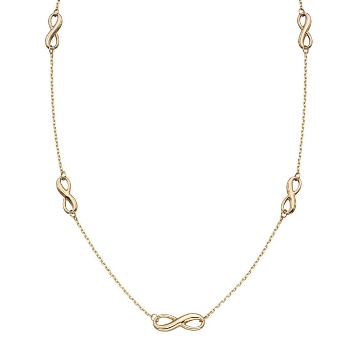 9ct Gold Infinity Station Necklace