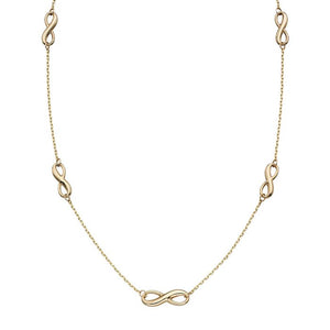 9ct Gold Infinity Station Necklace