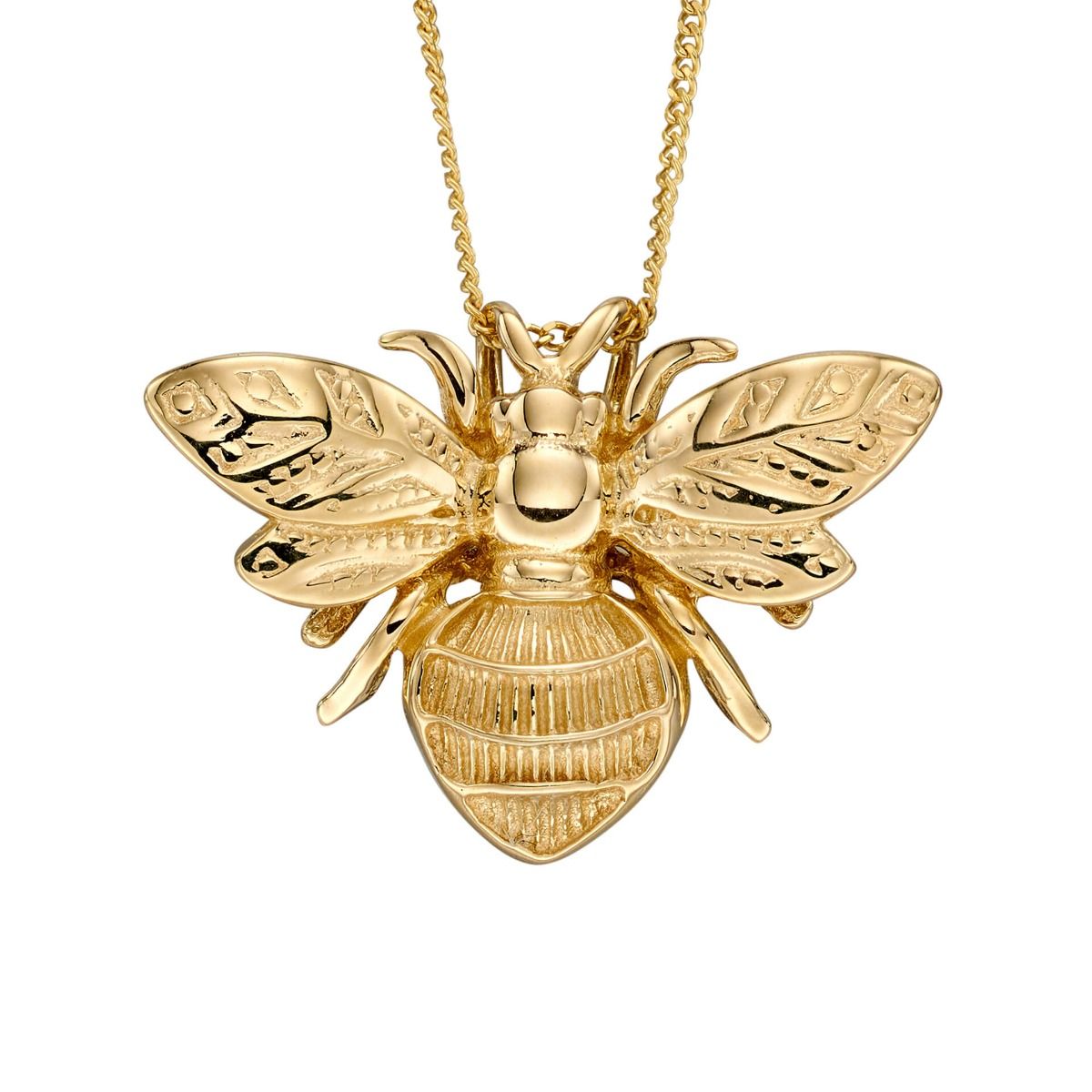 9ct Yellow Gold Bee Pendant & Chain