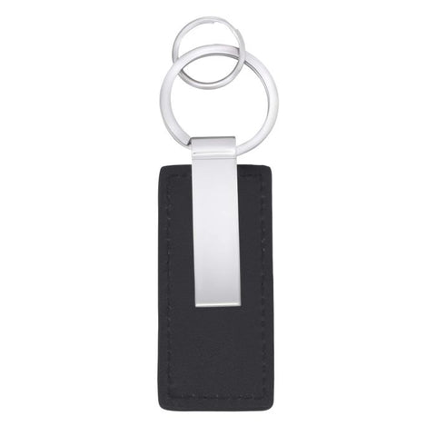 Black Leather Key Chain with Engravable Tag by Fred Bennett