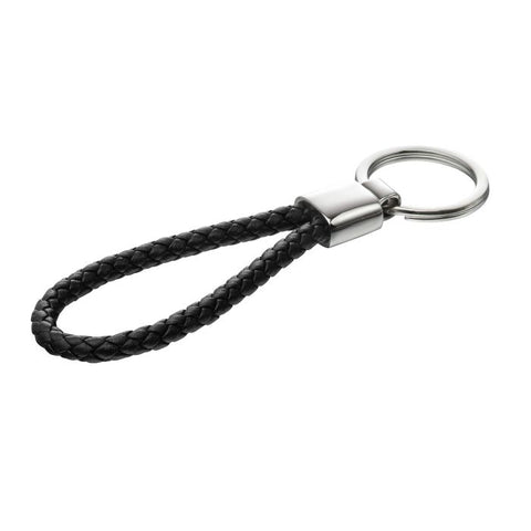 Stainless Steel & Plaited Leather Key Chain by Fred Bennett