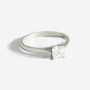 Certificated Asscher Cut Diamond Solitaire Ring in Platinum