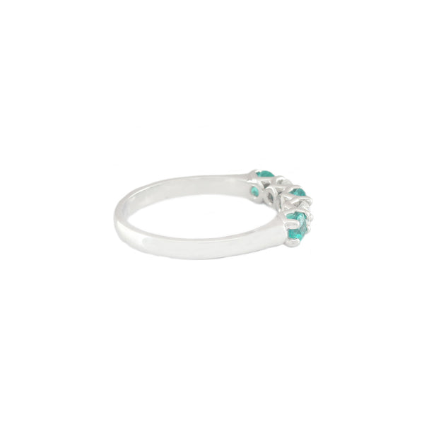 Emerald and Diamond 5 Stone Ring in Platinum