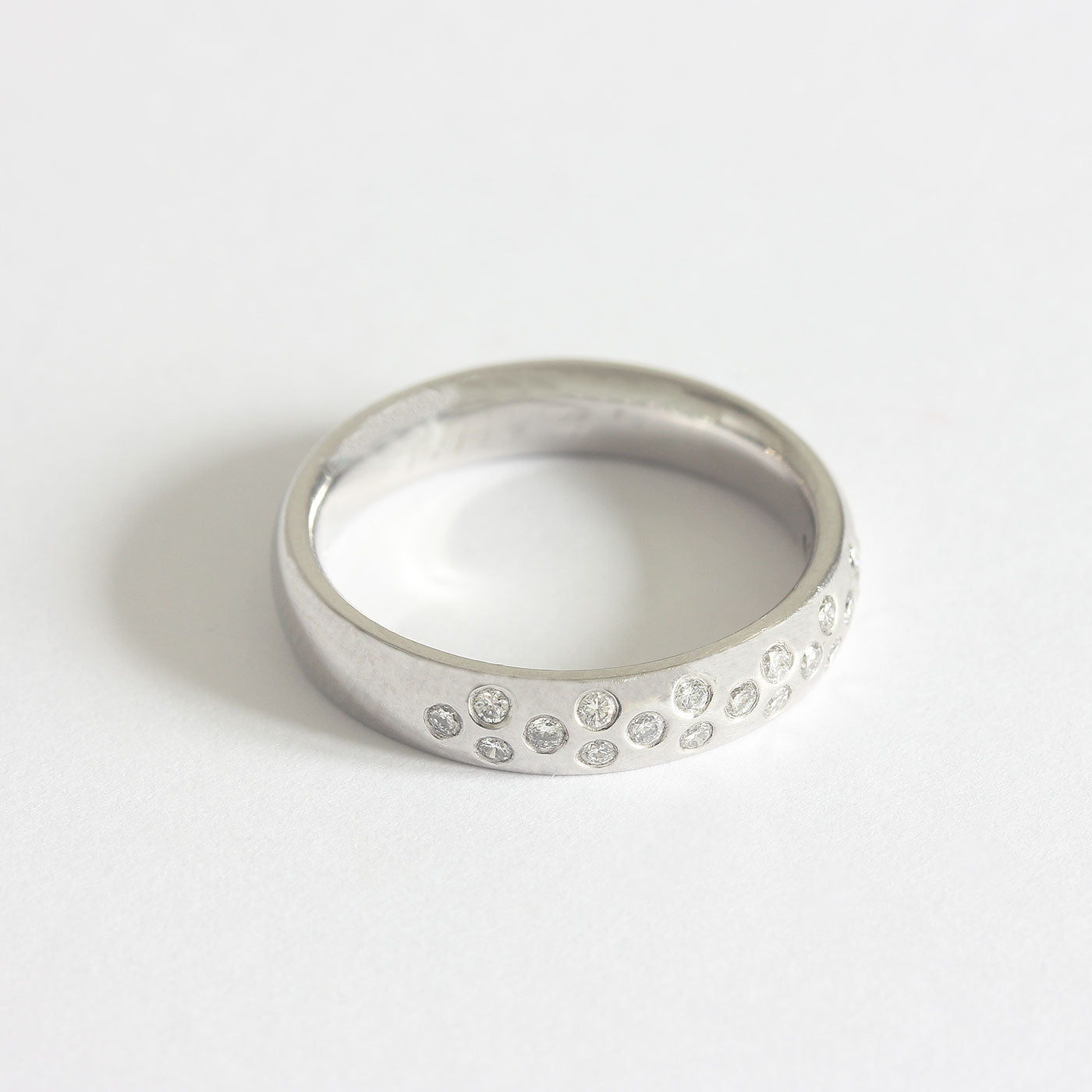 a platinum nineteen stone diamond wedding ring