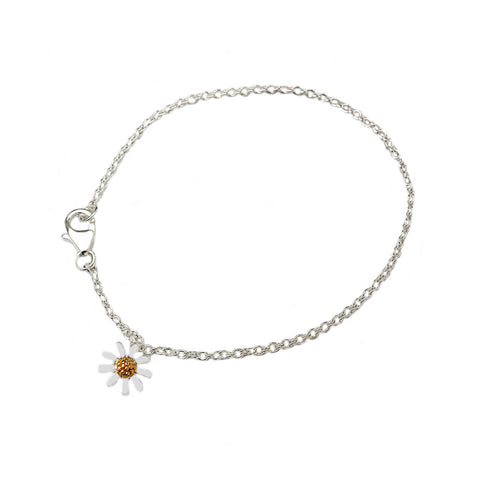 a silver and gold plate daisy bracelet