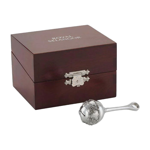 Pewter Teddy Bears' Picnic Baby Rattle by Royal Selangor