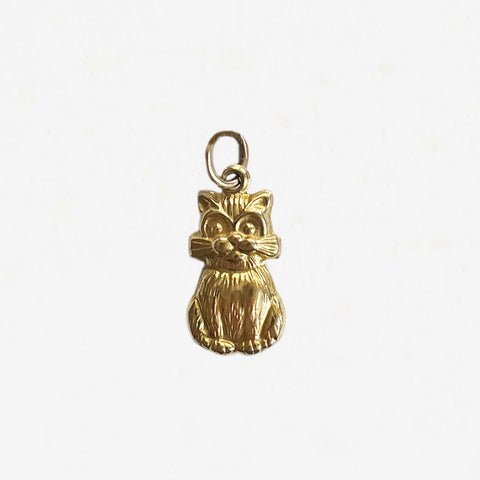 9ct Gold Detailed Sitting Cat Charm - Secondhand