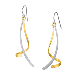 Twist & Turn Gold and Silver Earrings By Christin Ranger