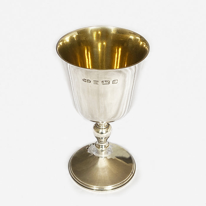 a silver wine goblet modern dated birmingham 1979