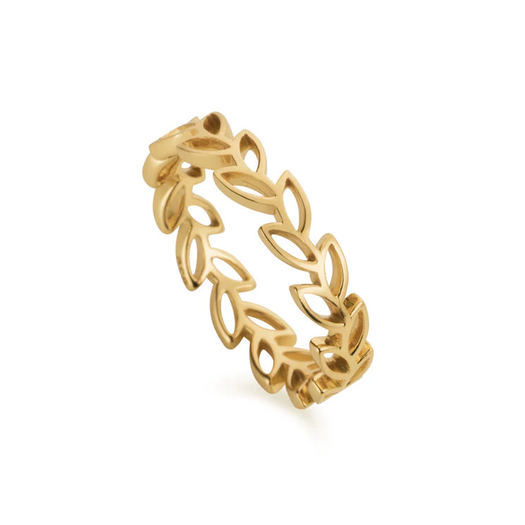 Gold Vermeil Leaf Ring by Christin Ranger