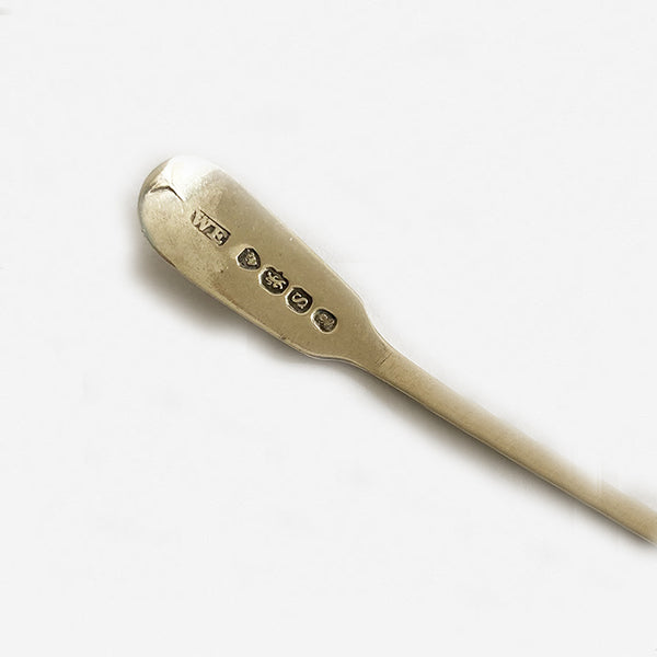 a solid silver salt spoon dated for london 1833 with initials