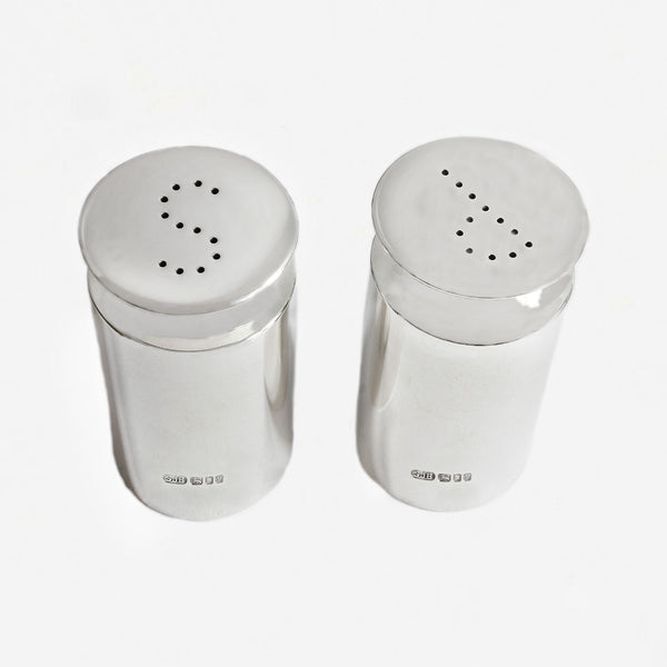 salt and pepper pots in silver