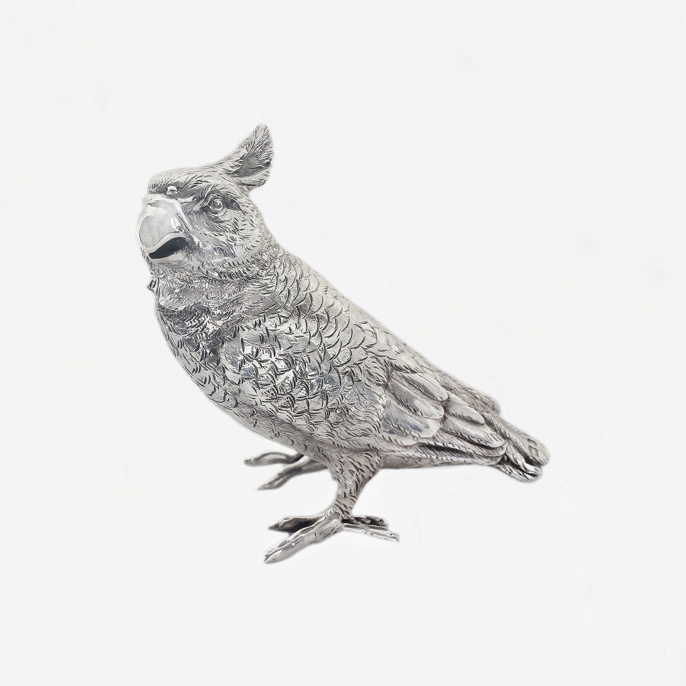 Modern Silver Cockatoo Figure Ornament Hallmarked 1975 - Secondhand