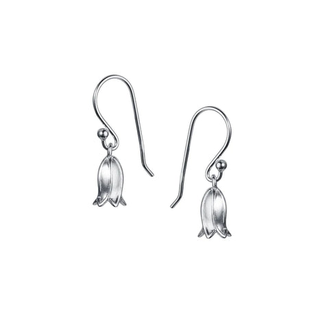 Silver Bluebell Flower Earrings by Christin Ranger