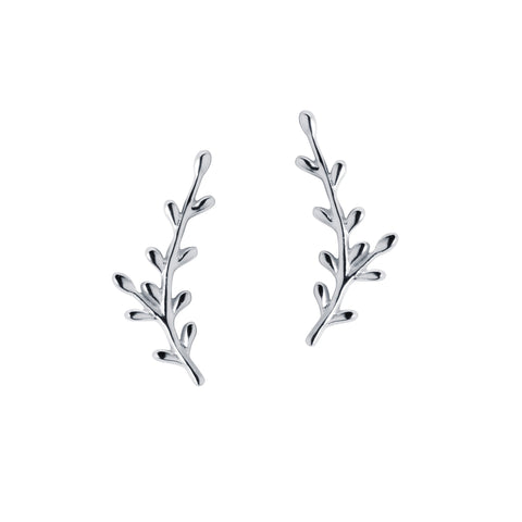 Silver Leaf Climber Earrings by Christin Ranger