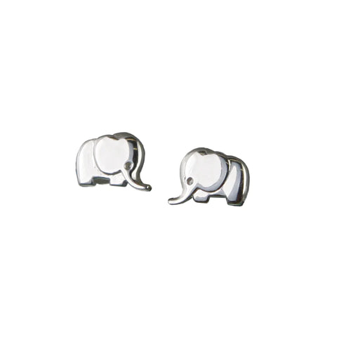 Silver Elephant Stud Earrings by Christin Ranger