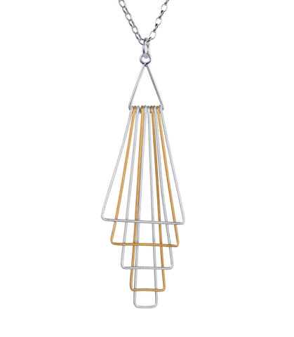 pyramid silver gold plated drop pendant necklace by christin ranger