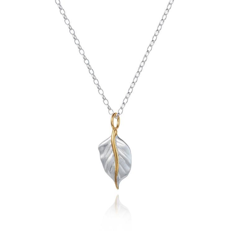 Golden Leaf Silver Pendant by Christin Ranger