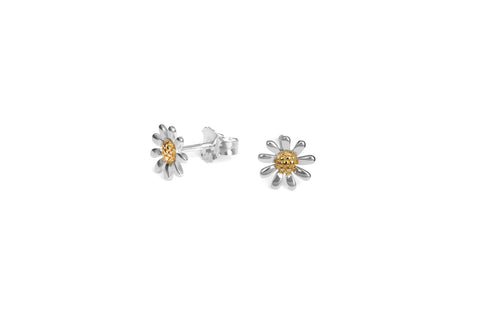 Silver Daisy Stud Earrings - 8mm