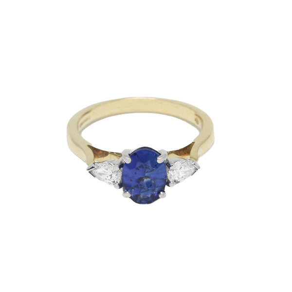 Sapphire & Diamond Ring in 18ct White & Yellow Gold