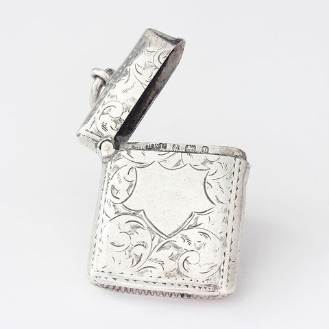 silver vesta case from victorian period full hallmark