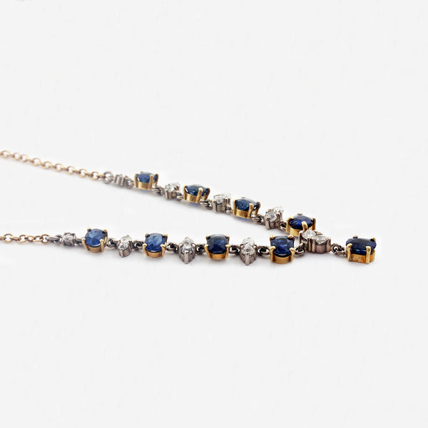 Sapphire & Diamond Necklace in 18ct Gold - Secondhand