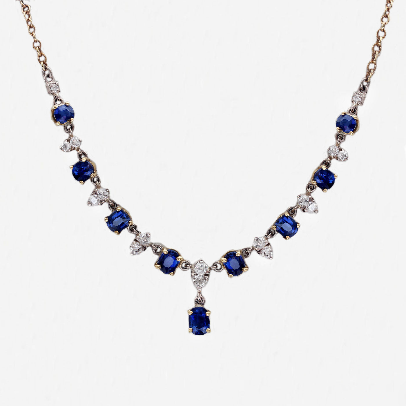 Sapphire & Diamond Necklace in 18ct Gold - Secondhand