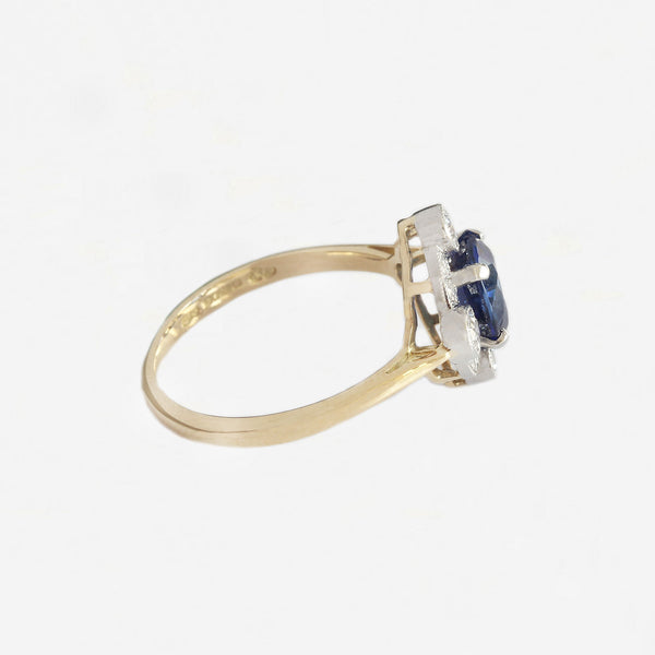 Sapphire & Diamond Edwardian Style Cluster Ring - Heritage Collection